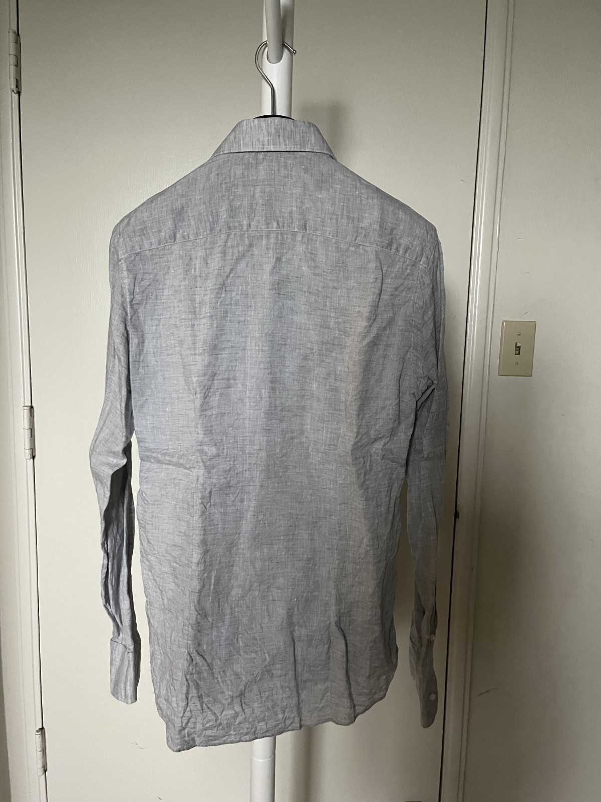 Pini Parma Linen Light Gray Shirt (chest 39, neck 15 1/2)