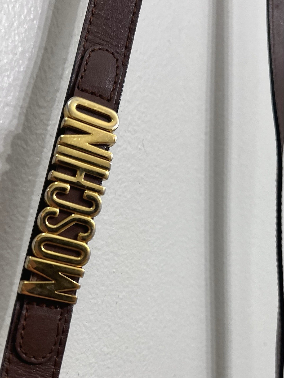 MOSCHINO by REDWALL Tan Nylon + Leather Vintage Crossbody Shoulder Bag