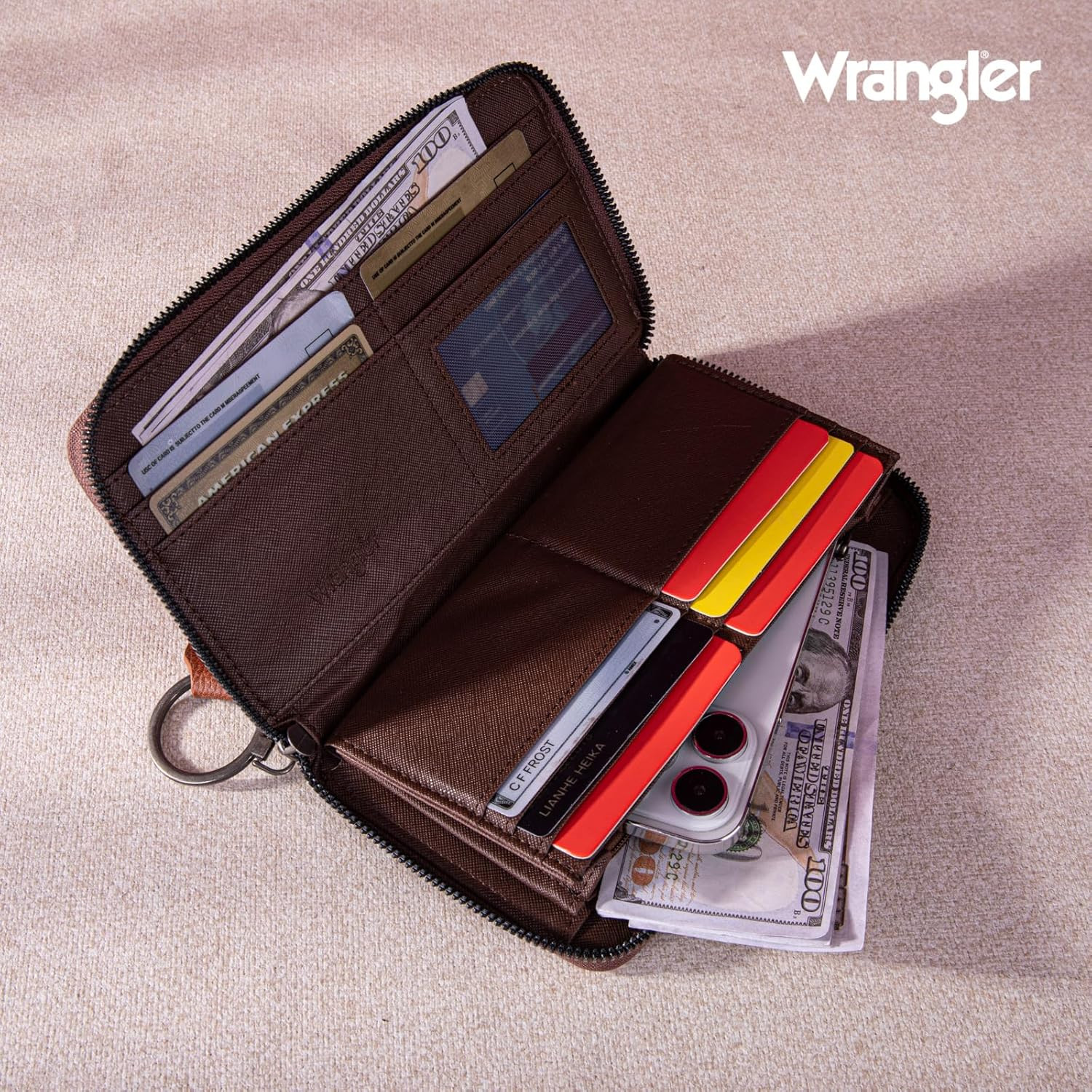 X Wrangler Wristlet Western Wallet Boho Aztec Credit Card Holder for Women