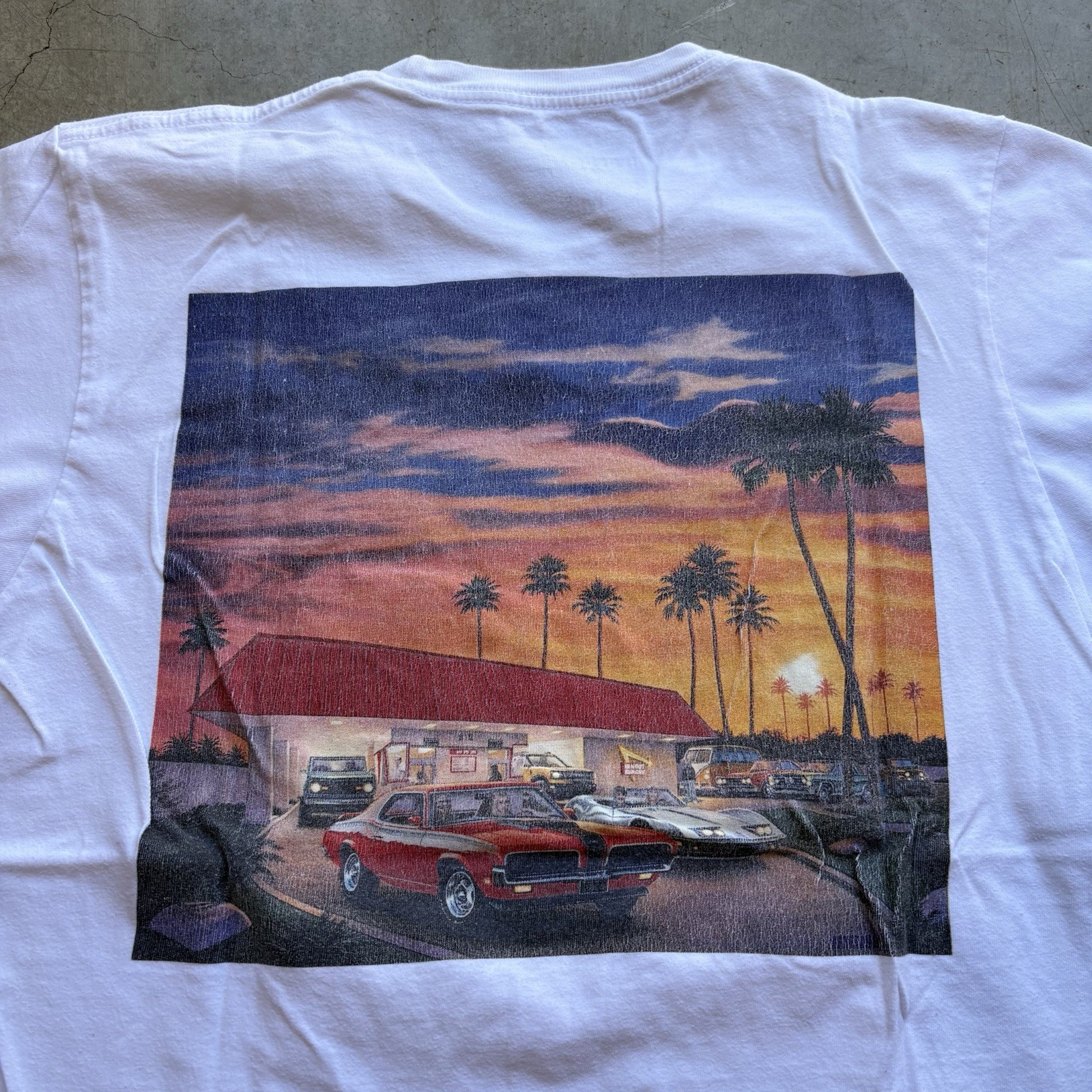In-N-Out Burger Oregon Graphic Logo White Double-Sided Crew Neck Tee Men’s M
