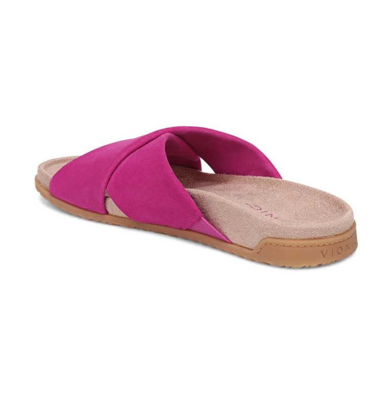 Vionic Etna Slide Sandal, Rose Violet Suede Color, Size 5 to 13, New
