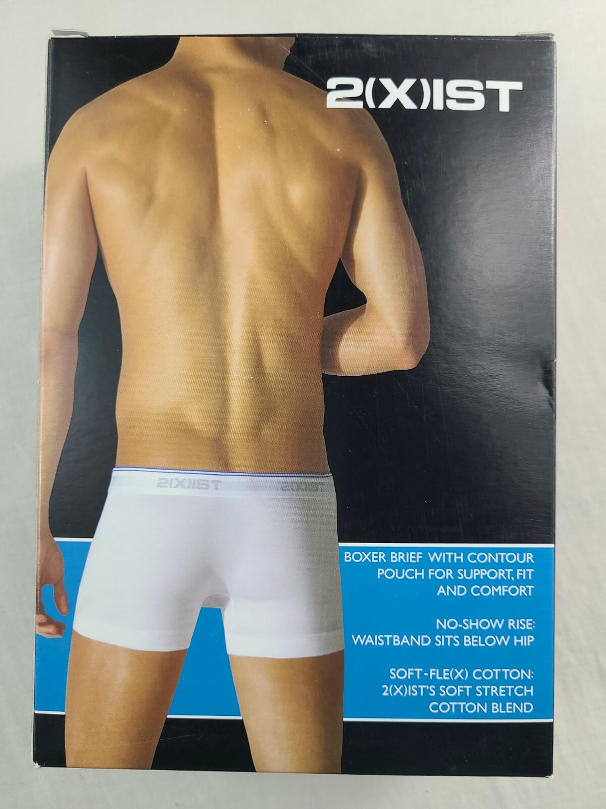 2(X)IST Men’s Boxer Briefs M or L 2 Pack Black Red Cotton Stretch Logo Waist New
