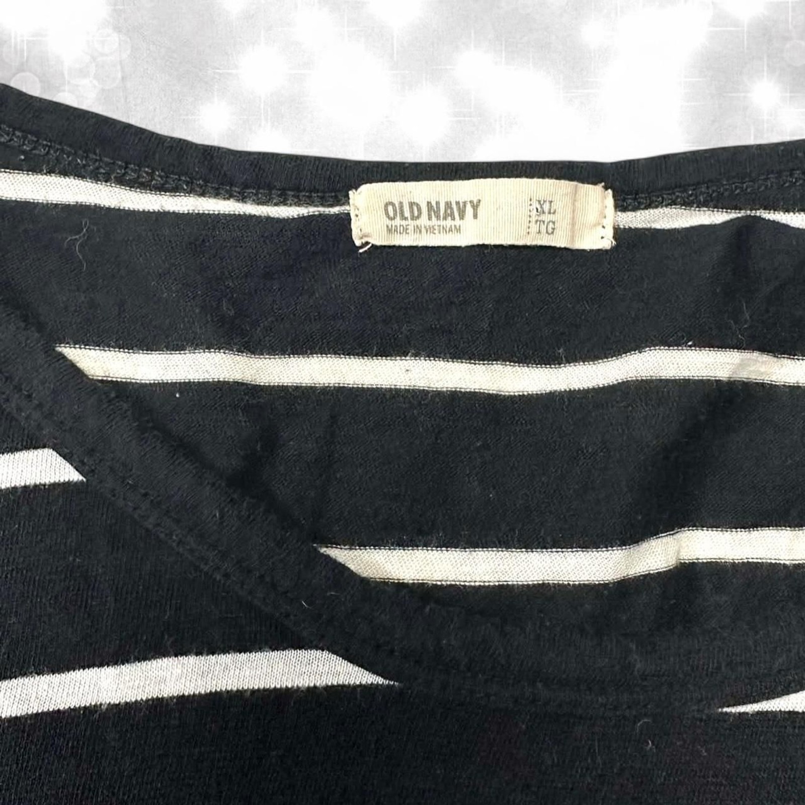 Grunge style y2k black and white long sleeve striped top