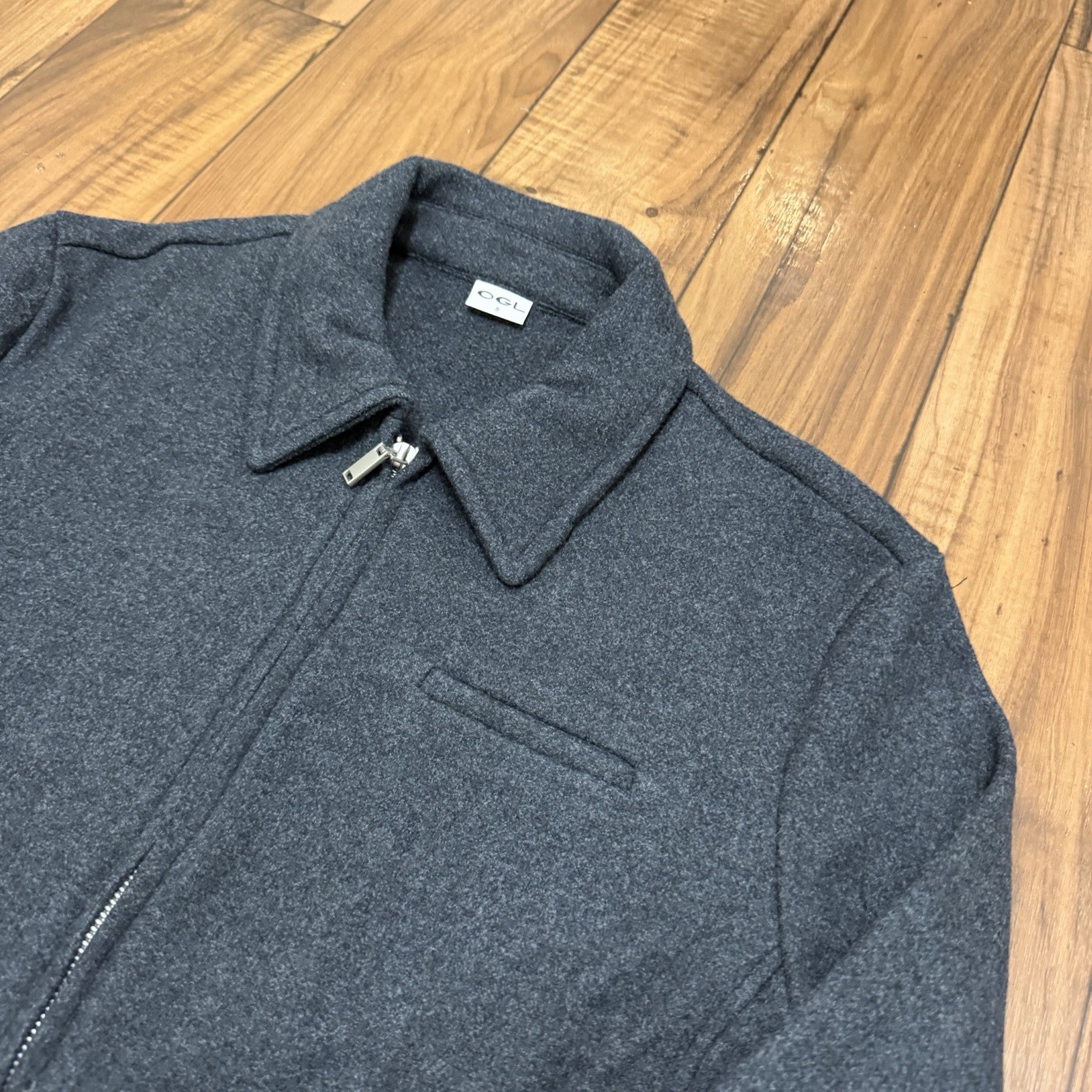 NEW OGL Full Zip Up Jacket Business Casual Gray Soft Womens Small