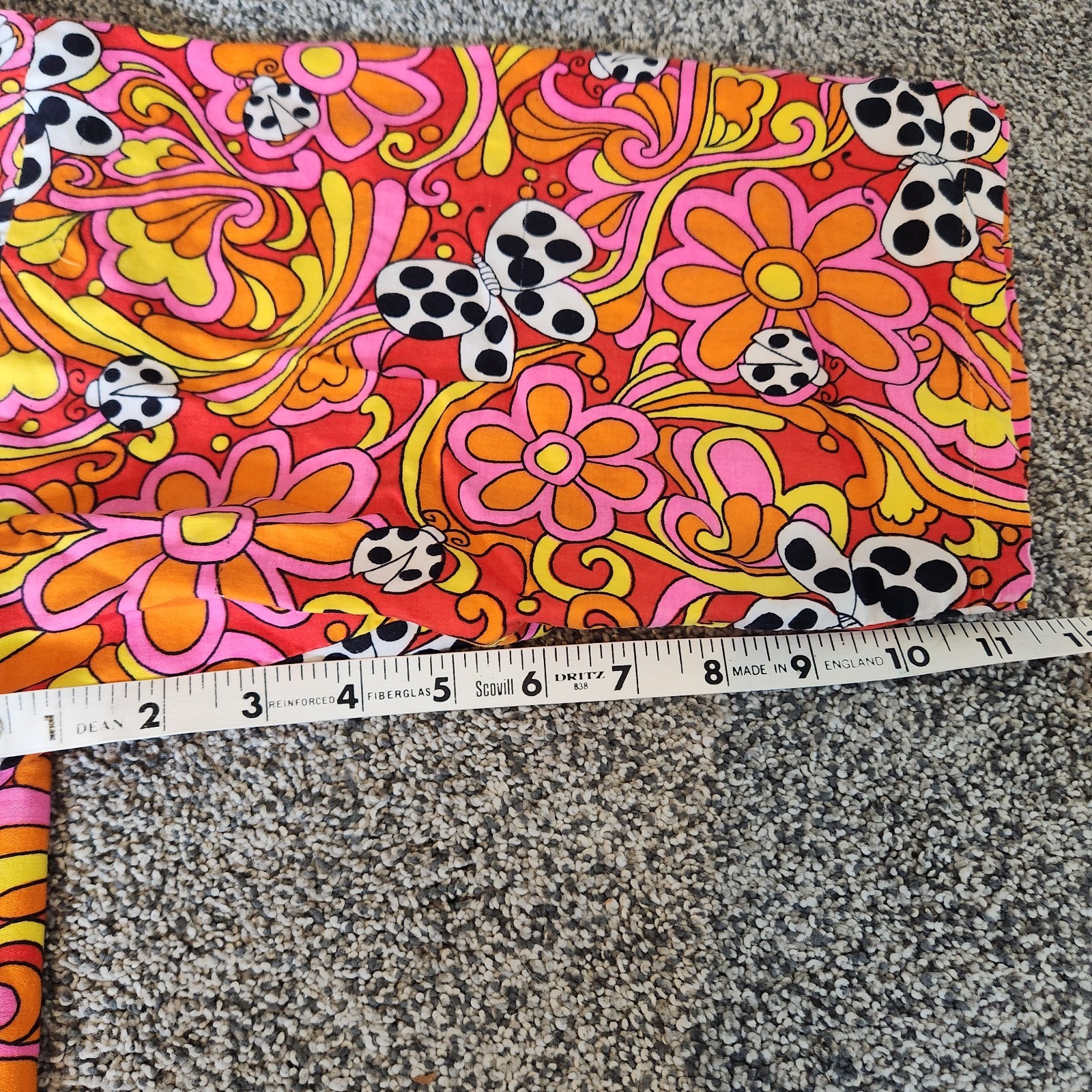 Vtg 60s Psychedelic DESIGN HOUSE Artist MCM Smock Apron MOD Flower Power Ladybug