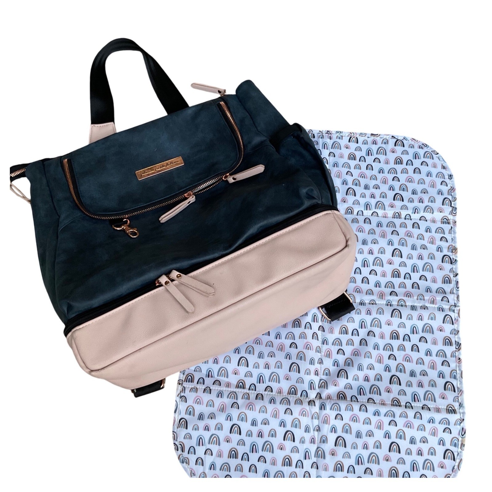 Petunia pickle bottom Pivot Pack indigo blush diaper bag backpack leather vegan