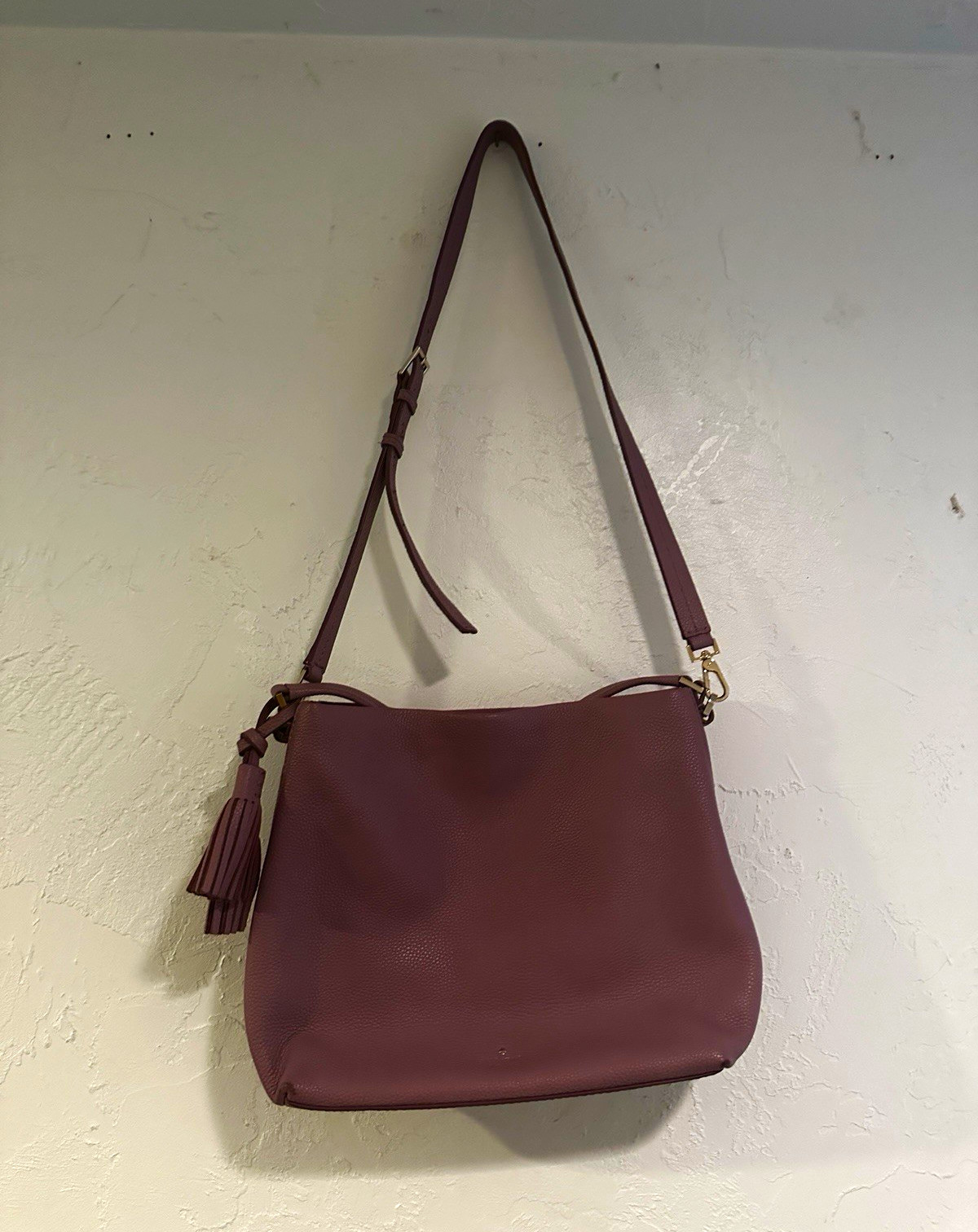 Kate Spade New York Rose Colored Medium Crossbody Zip Tassel Gold Hardware