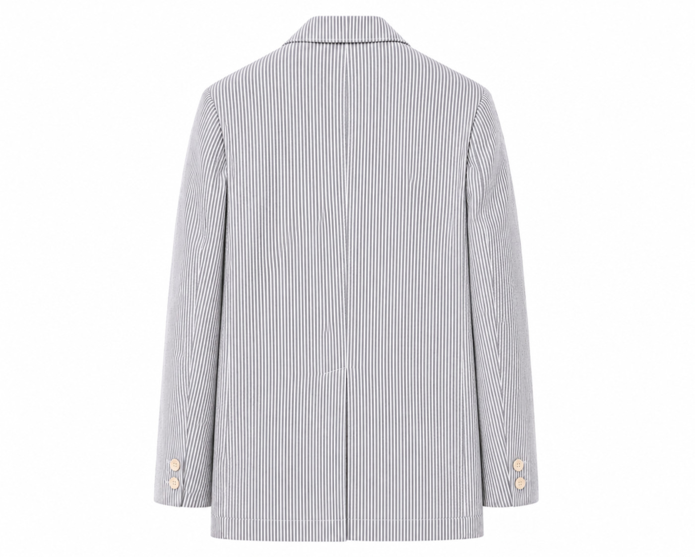 Brooks Brothers Seersucker Suit 42R 36×29 Gray White Stripe Cotton Pleated Cuff