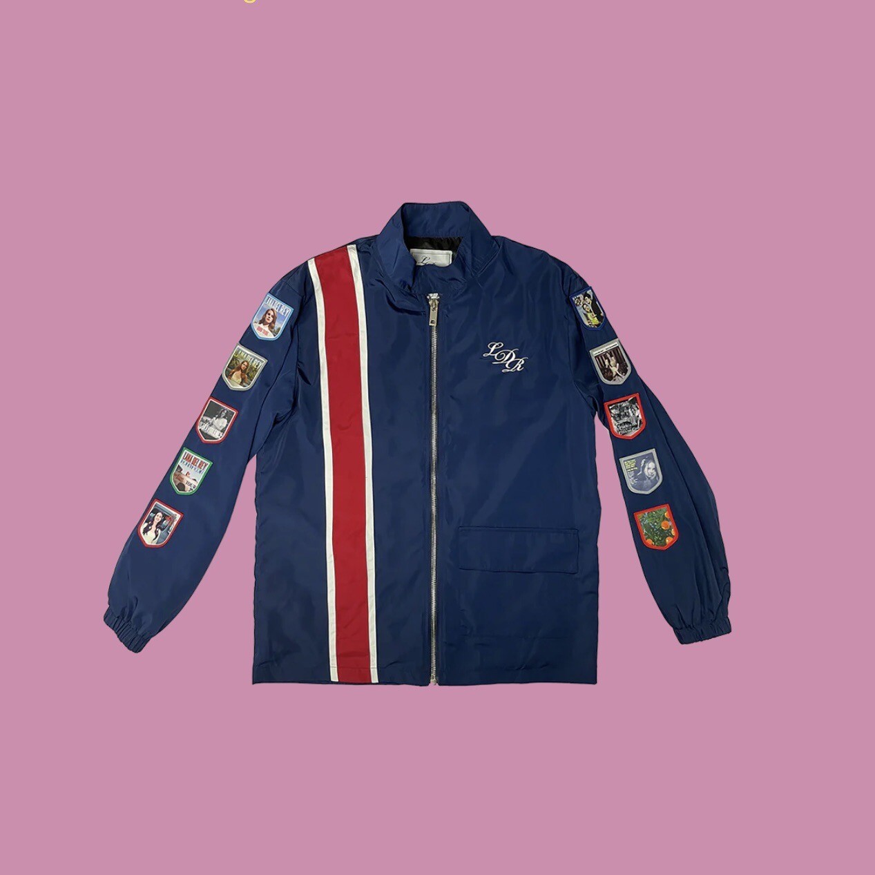 LANA DEL REY Racing Jacket With Sleeve Patches Size Medium Ships Today!