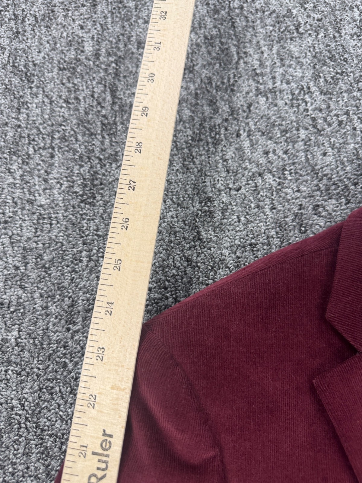 Ralph Lauren Blazer Men 37R Suede Elbow Patches Wine Red Corduroy Career Jacket