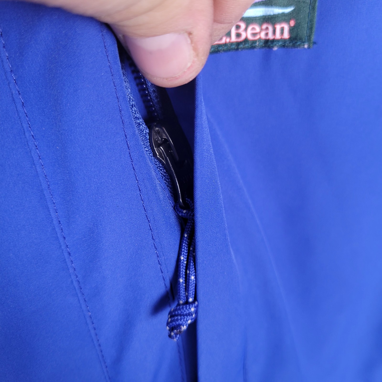 LL Bean LG Sweater Fleece 3 In 1 Jacket Navy Blue Large Regular Waterproof Shell