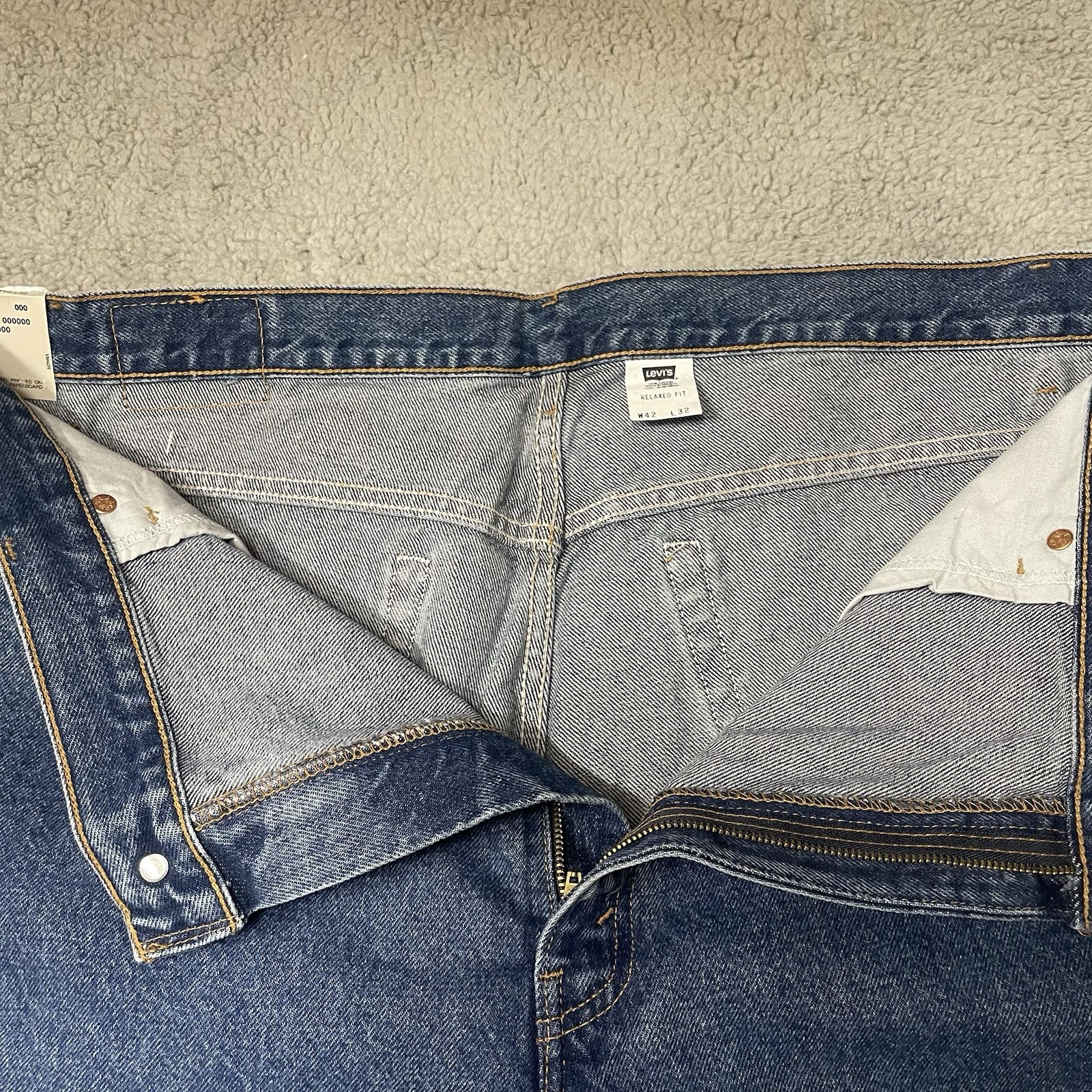 Vintage Levi’s 540 Relaxed Fit Blue Jeans Men 42×32 Brown Tab 90s DEADSTOCK NWT