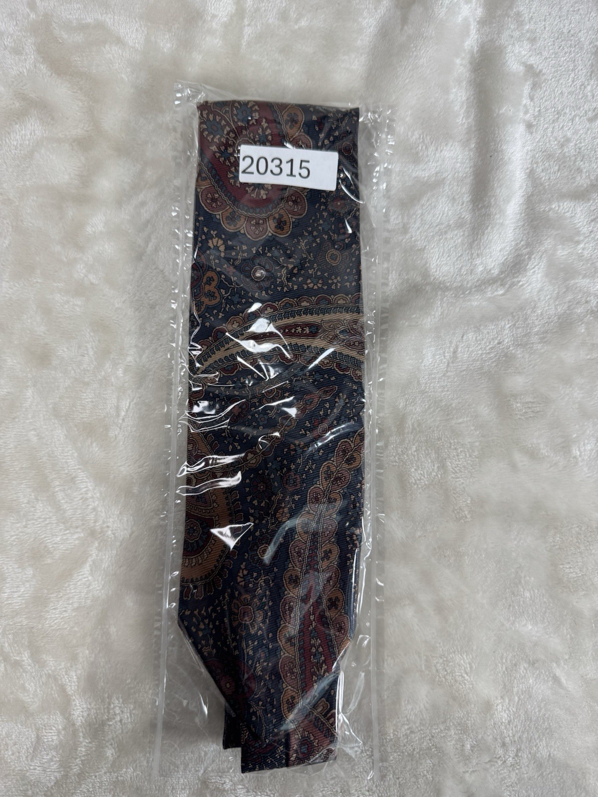 Jack Henry Silk Men’s Necktie England Gray, Maroon, Copper, Beigh Paisley