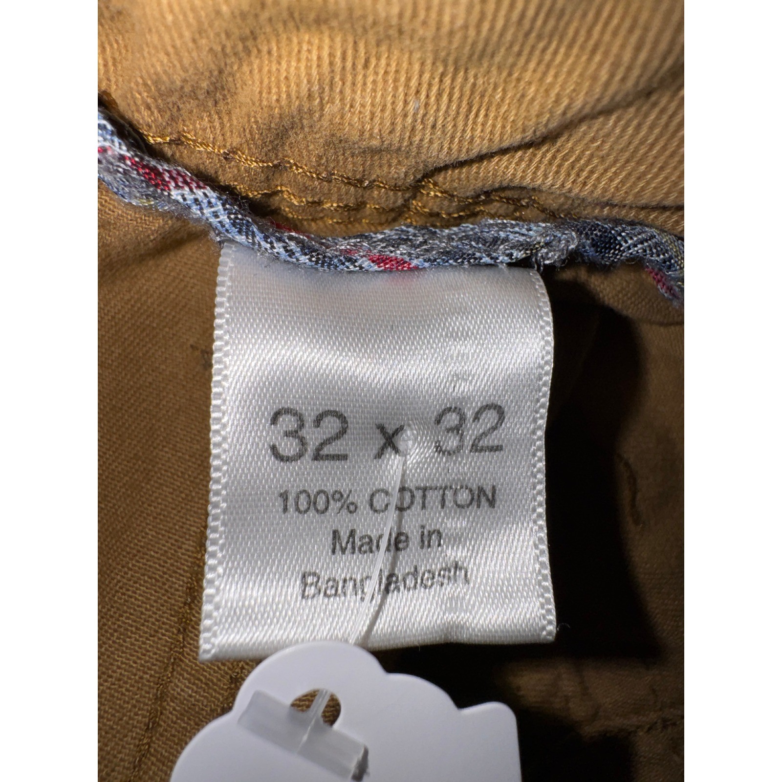Bangladesh Cargo Pants Mens 32×32 Khaki 100%Cotton Multi Pocket Straight Leg