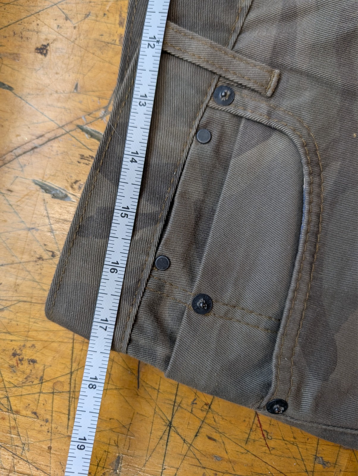 Williamsburg Garment Co Grand St 35 Camo Pants USA Made Slim Fit 34×32