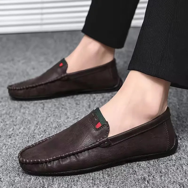 Soft PU Leather Comfortable Driving Shoes Men’s Outdoor Casual Flat Boat Shoes