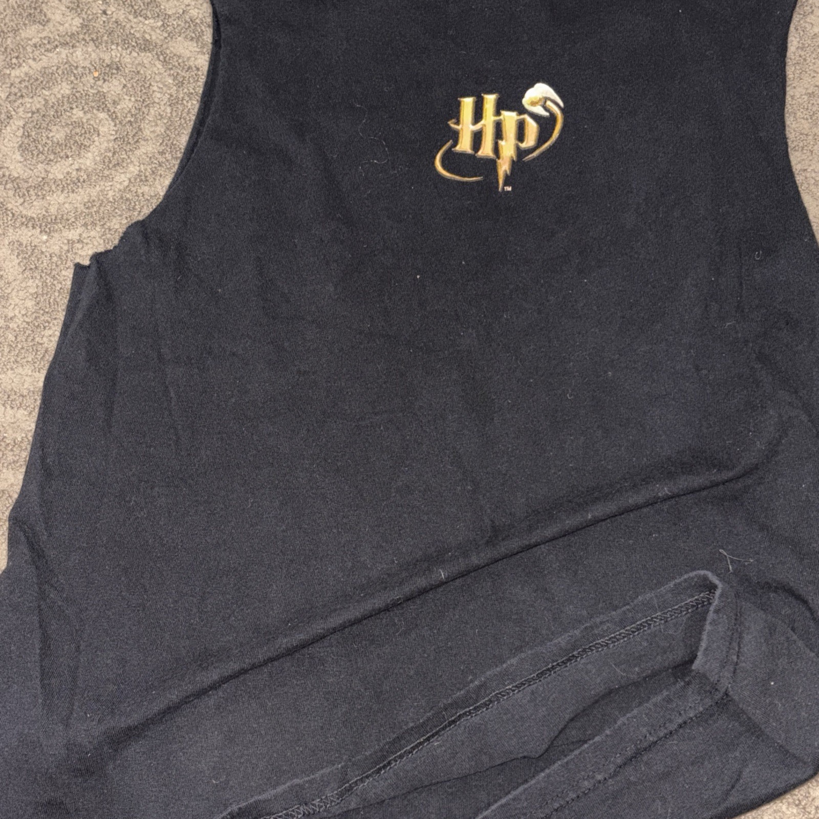 Vintage 2000 Harry Potter WB Store Large Promo Book Movie Shirt-CUT SLEEVES