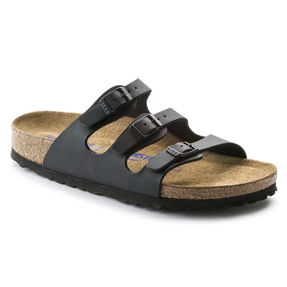 Birkenstock Florida Women’s Soft Footbed Birko-Flor Wide Sandals Black US 6-11