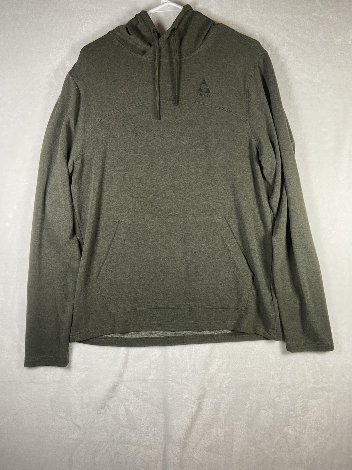 Gerry Men’s Lightweight Long Sleeve Hoodie Green Soft Rayon Poly Size Medium