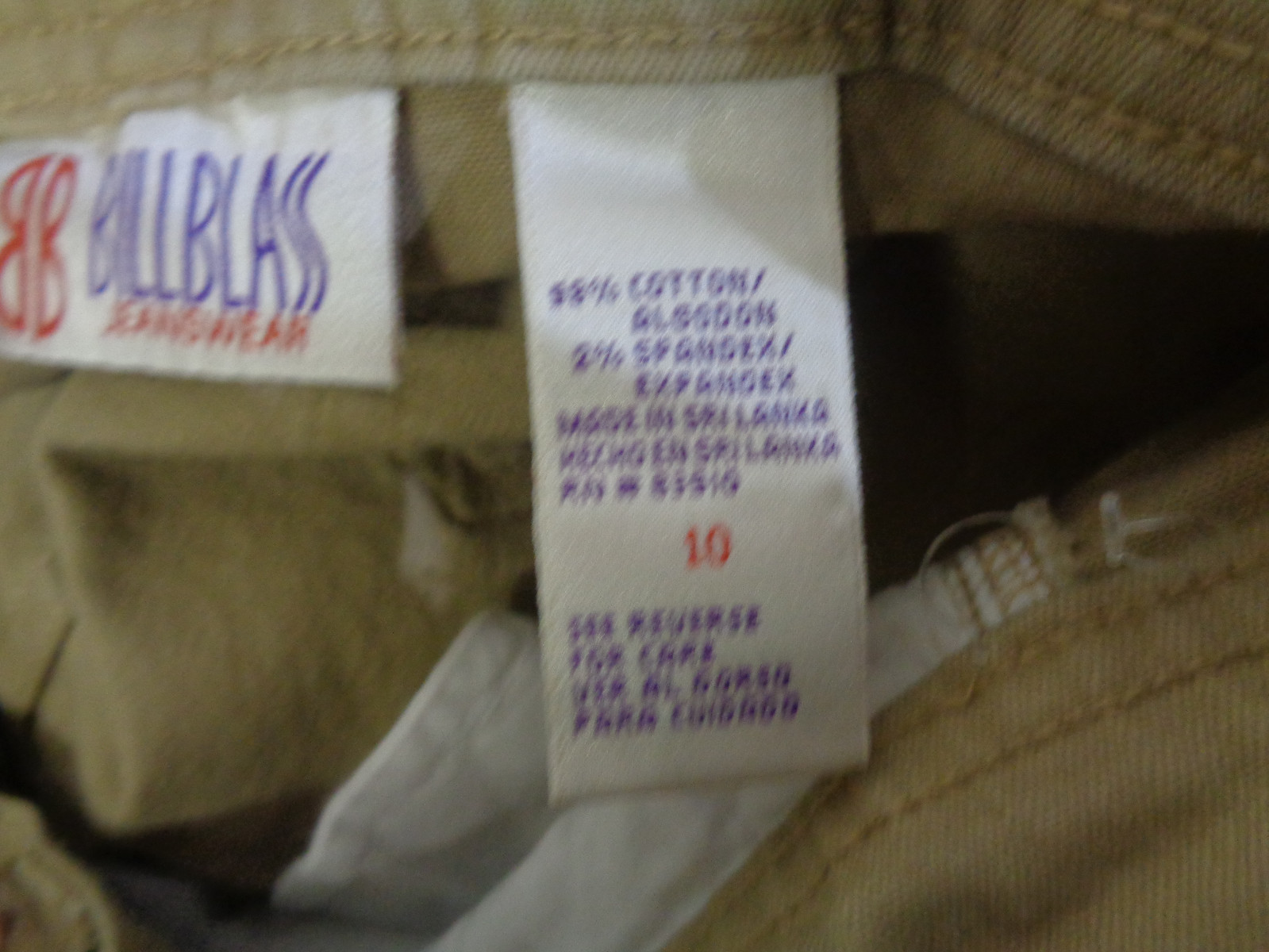 ! Bill Blass Women’s Tan Stretch Jeans Sz. 10