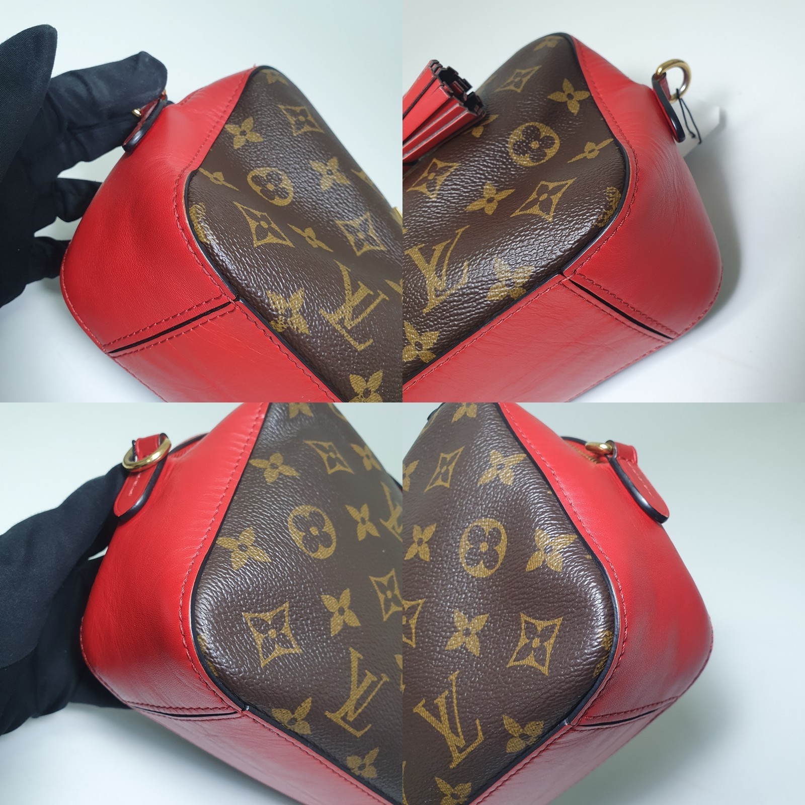 NO TARIFF Authentic Louis Vuitton Red Saintonge M43556 Strap of Other Bag CLA861