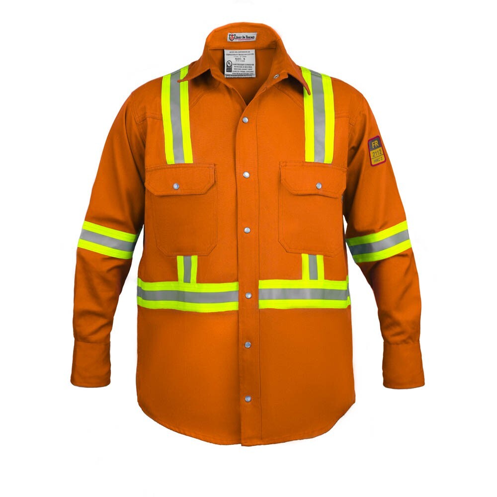 Flame Resistant FR High Visibility Hi Vis 100%C Light Weight Shirt