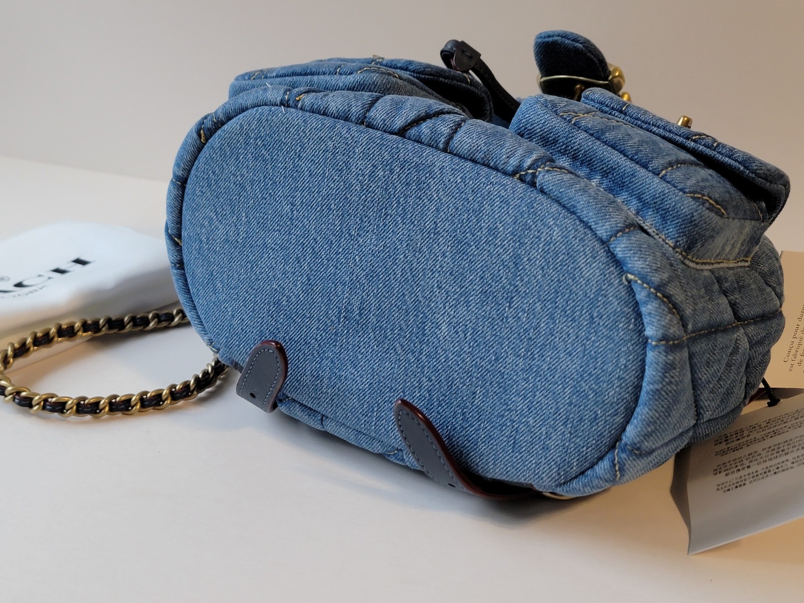 COACH NWT CZ747 Denim Tabby Backpack Quilting INDIGO Color Crossbody Handbag