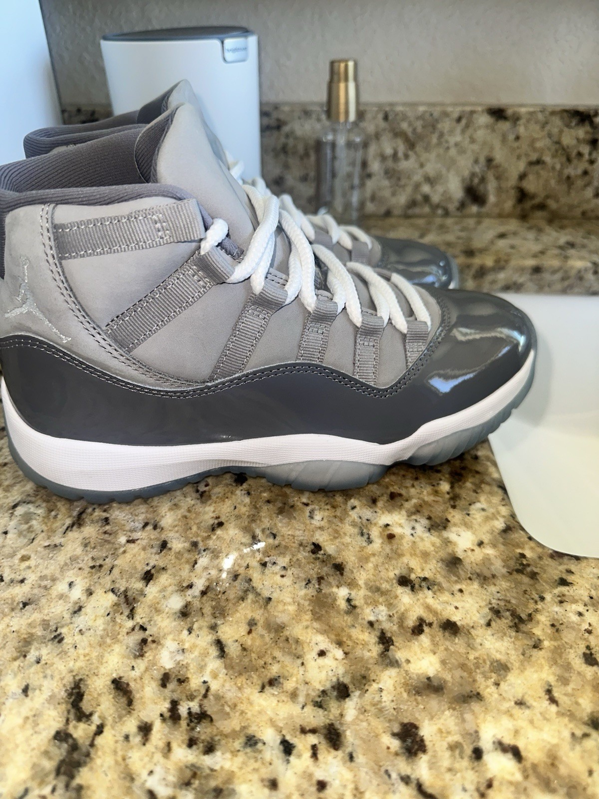 Jordan Air Jordan 11 Retro Gray/White High Top Leather Sneakers US 5Y