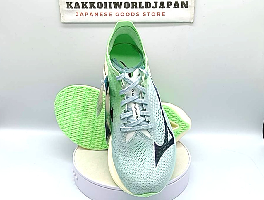 Mizuno Running Shoes WAVE REBELLION PRO LOW Light Green/Black U1GD2540 01 UNISEX