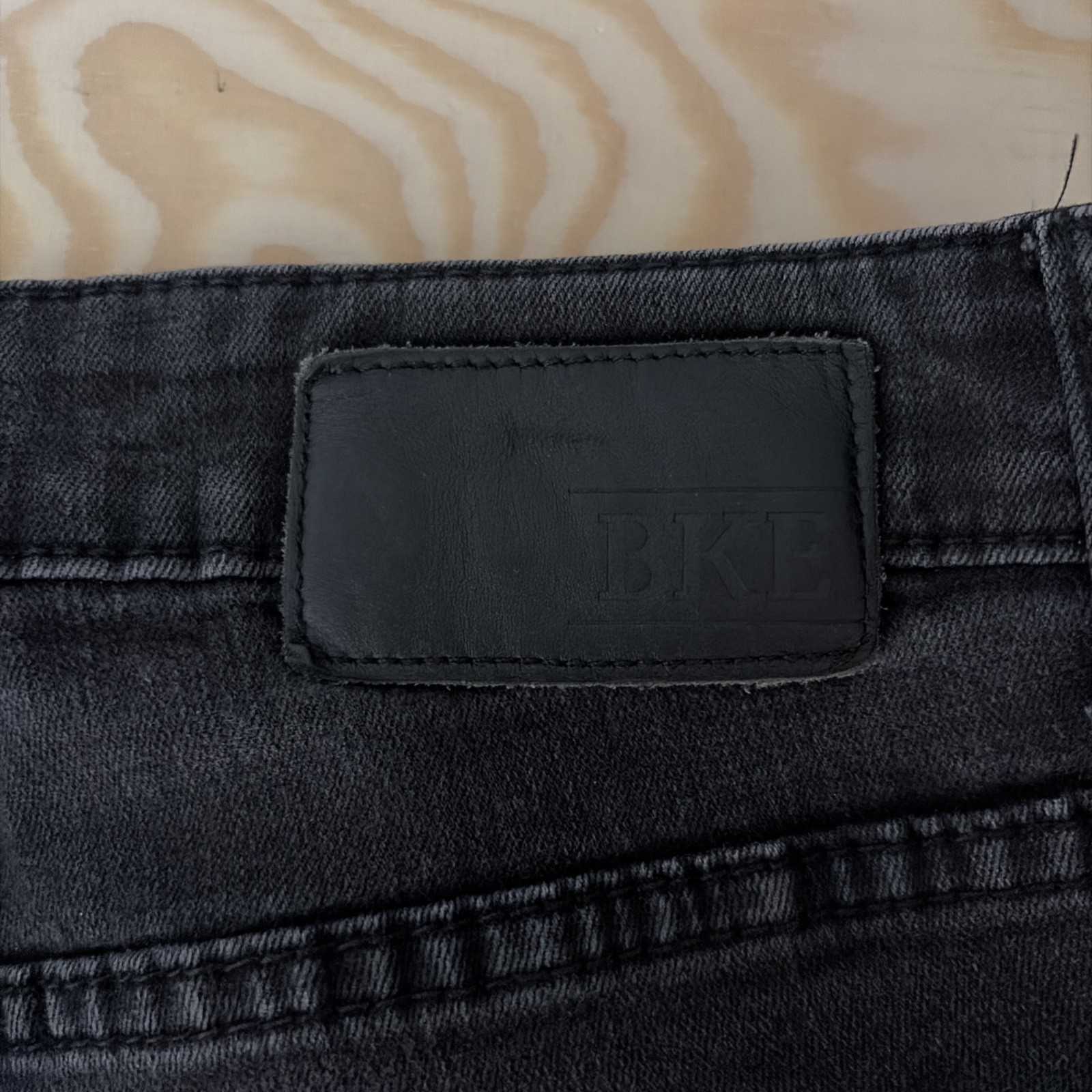 BKE Alec Mens Straight Leg Jeans Black Stretch Denim Size 32R 30×32
