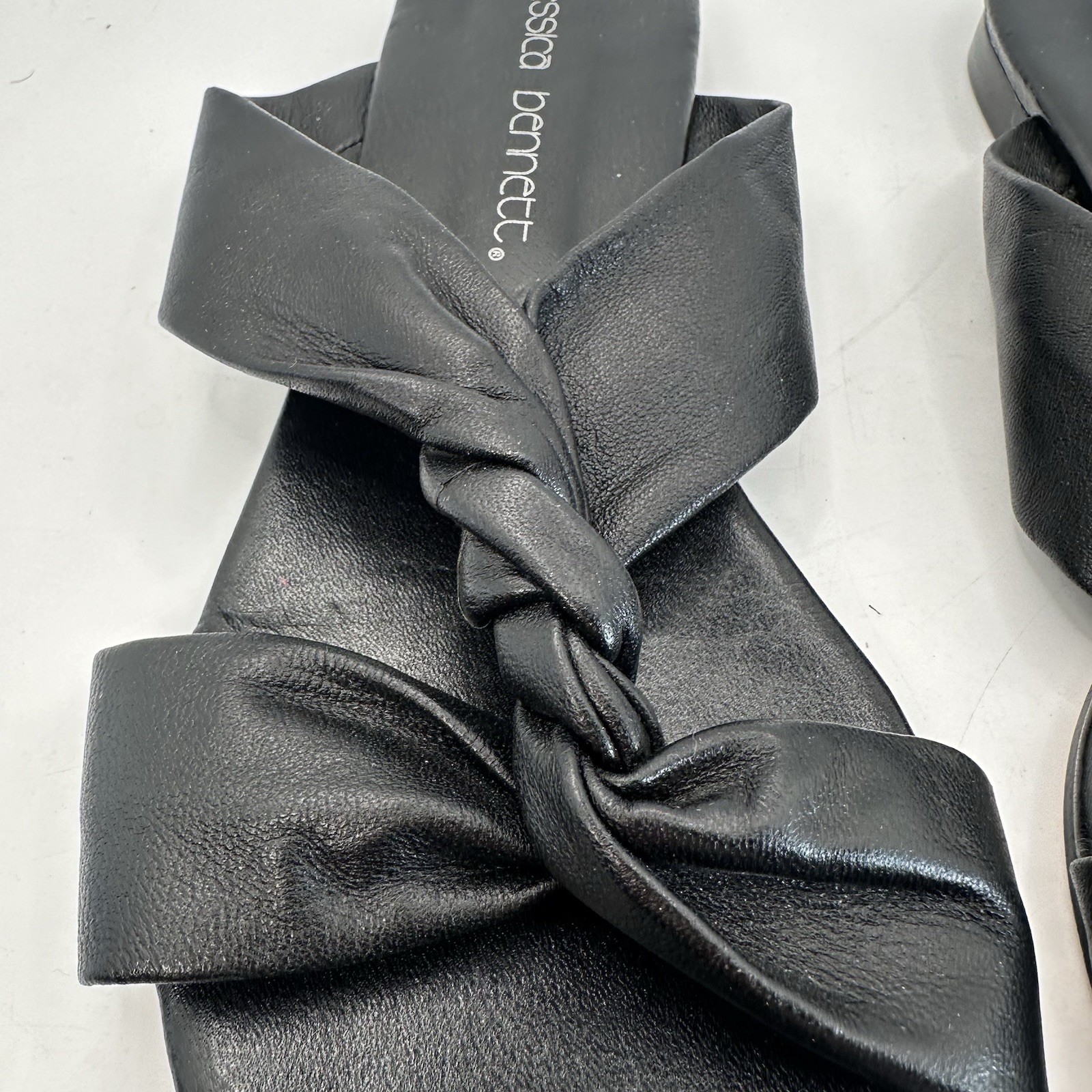 Jessica Bennett Strappy Open Toe Sandals Black Leather Twist 9 European Summer