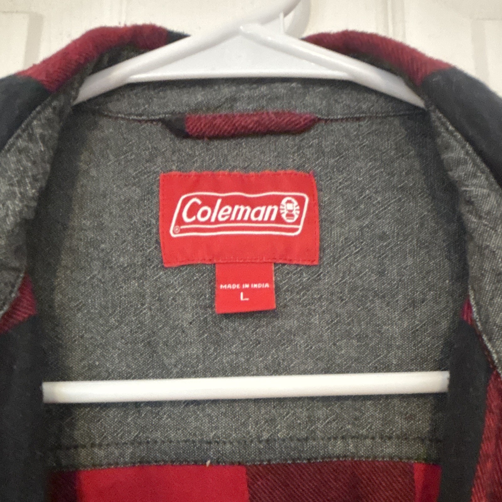 Coleman Men’s Red Black Plaid Flannel Long Sleeve Button-Up Pockets L