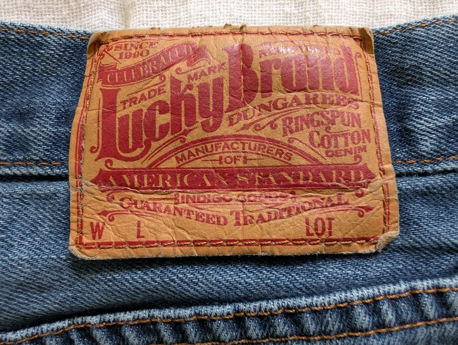 Vintage Lucky Brand Jeans Straight Fit – Size 38×32, Gene Montesano, Made in USA
