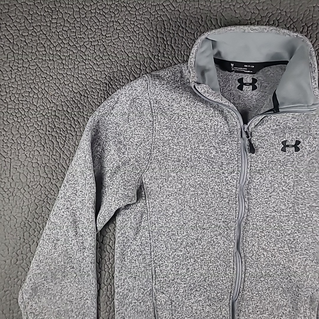 Under Armour Sweatshirt M3ens S Gray Full Zip Jacket Semi-Fitted All Season