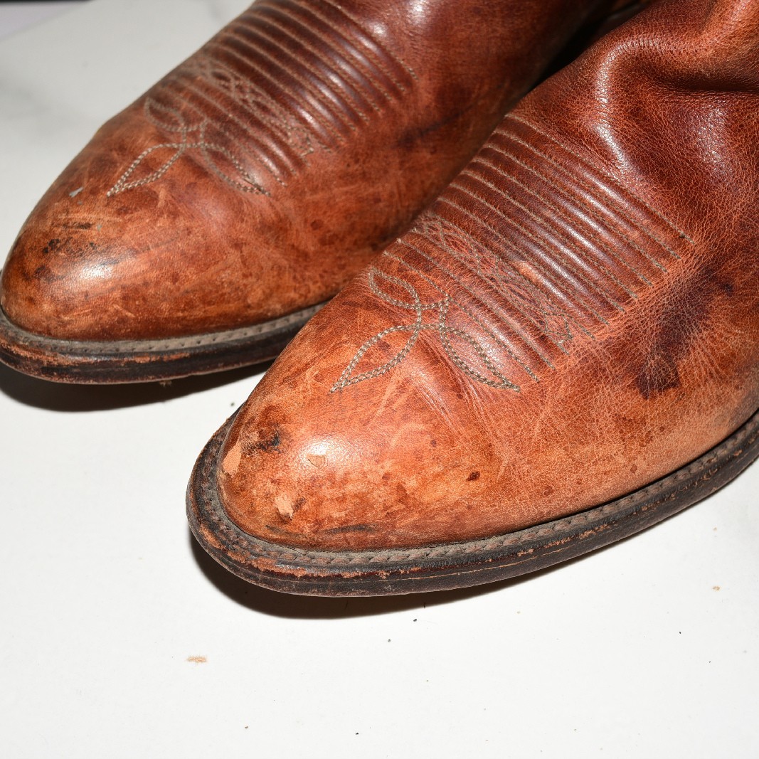 J Chisholm Leather Boot Western Brown Men US 10.5 D