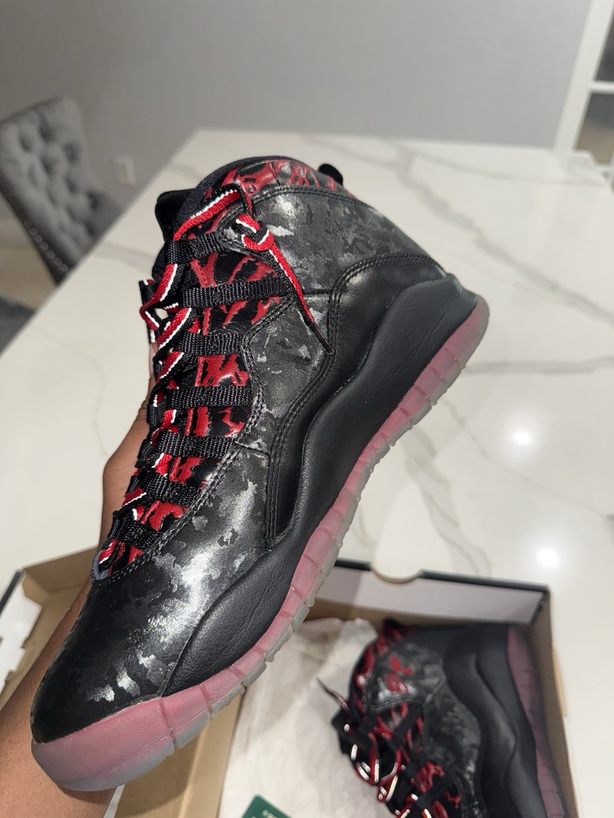 1x Worn Air Jordan 10 Retro DB Doernbecher SIZE 10 Black/Gym Red 2013