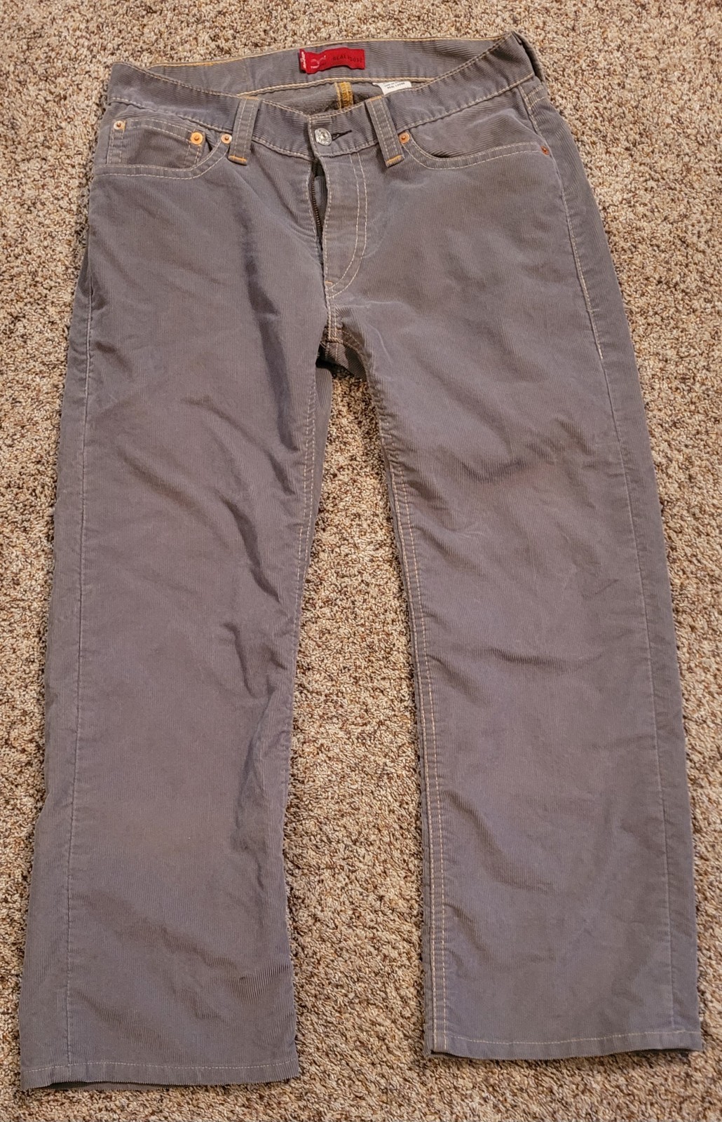Levi’s Type 1 Corduroy pants Real Loose Vintage Y2K Mens 34 X 34 Gray