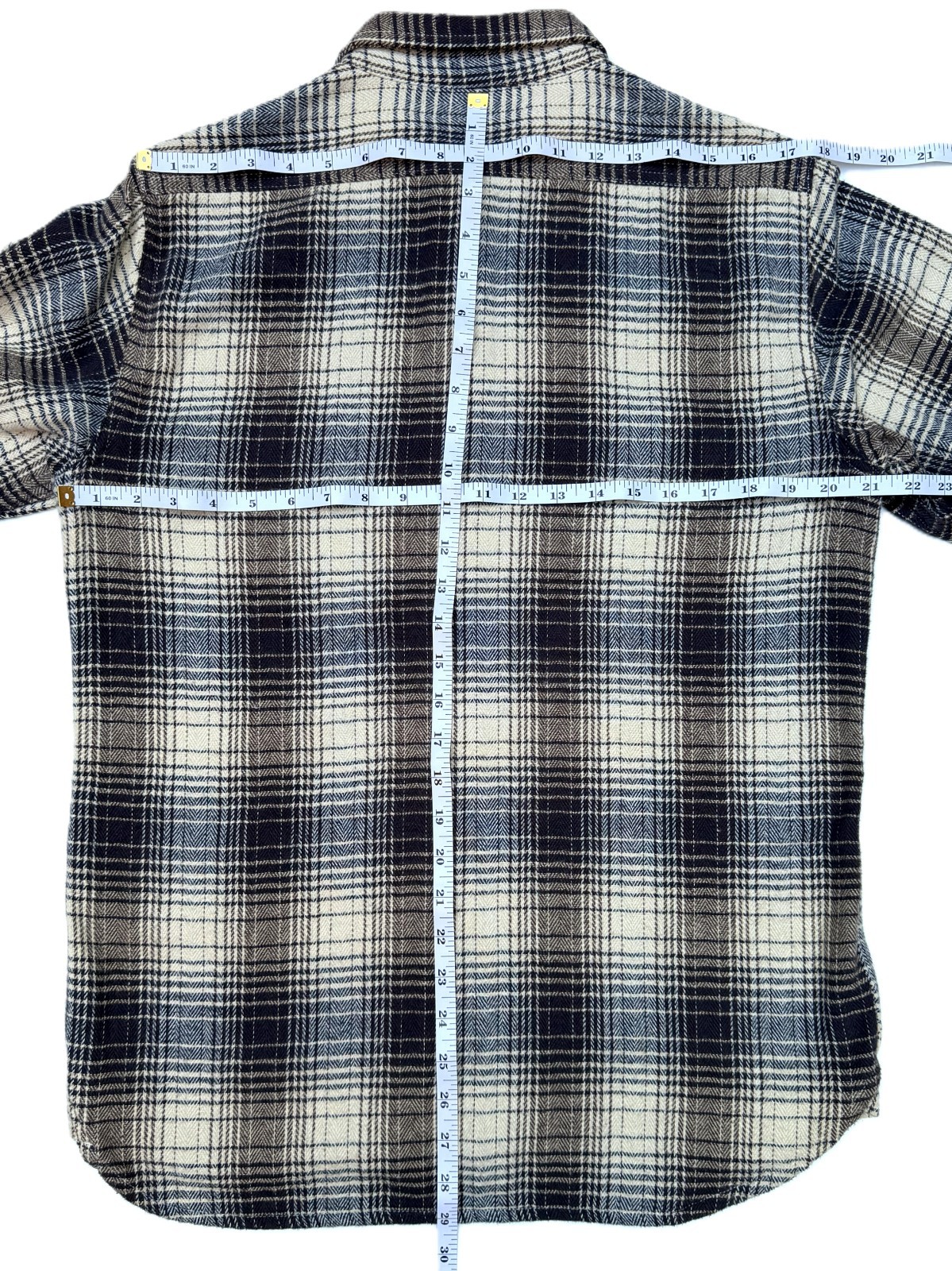 3Sixteen Brown Plaid Flannel Button Down Work Shirt Size M Medium
