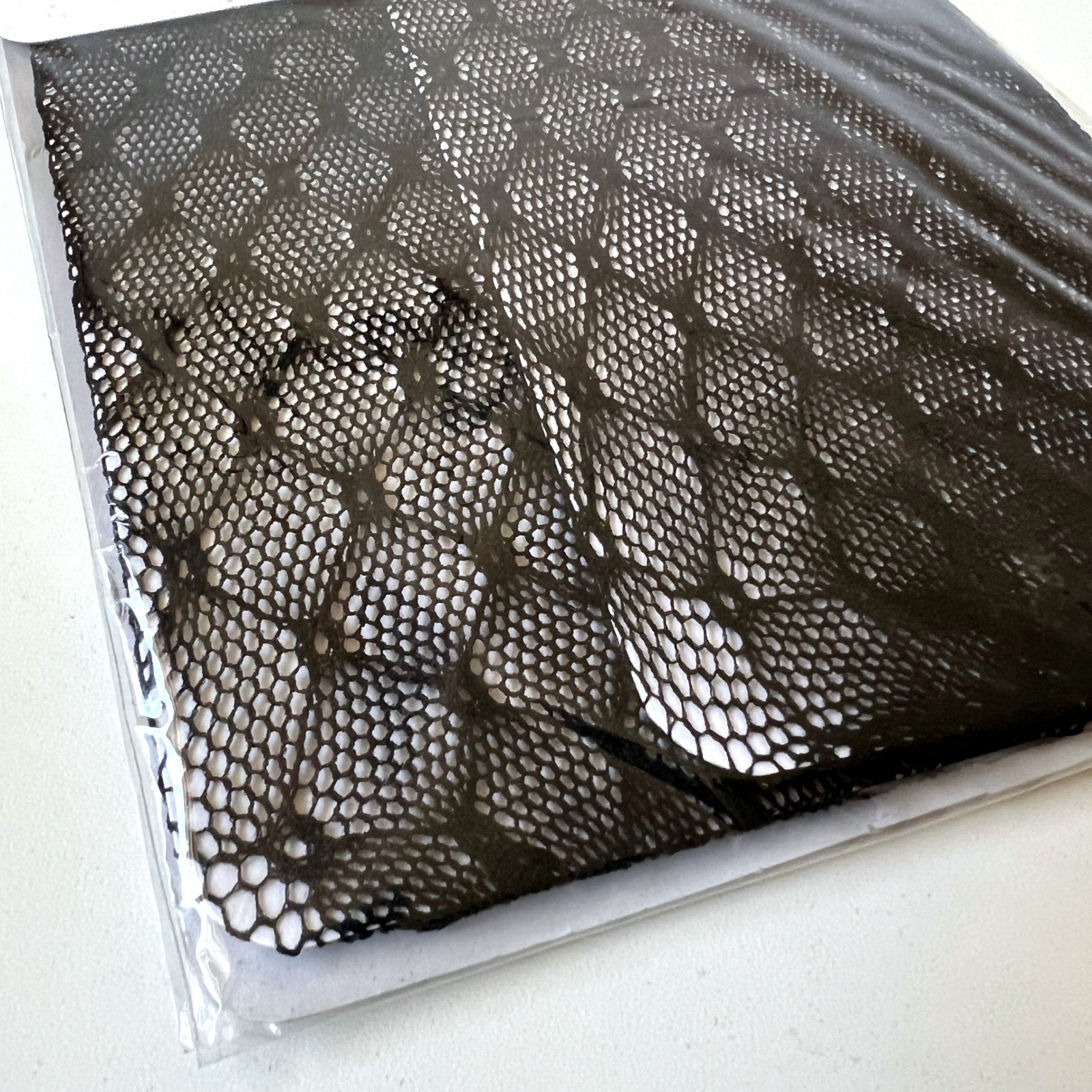 QueenTex Black Mesh Footless Tights One Size Nylon Taiwan NIP