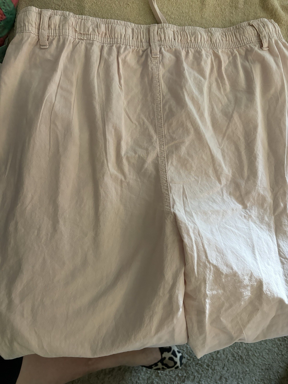 Gloria Vanderbilt RosyPink Hadlee Capri Pants L Drawstring Elastic Waist Pockets