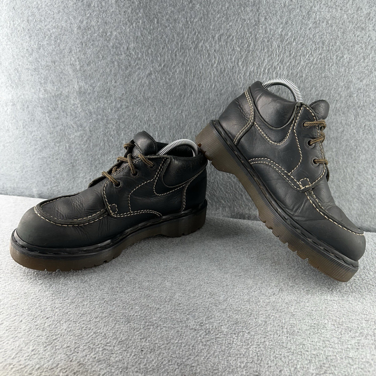 Doc Dr Martens AirWair 8458 Black Leather Boots Women’s Size 7 England Vintage