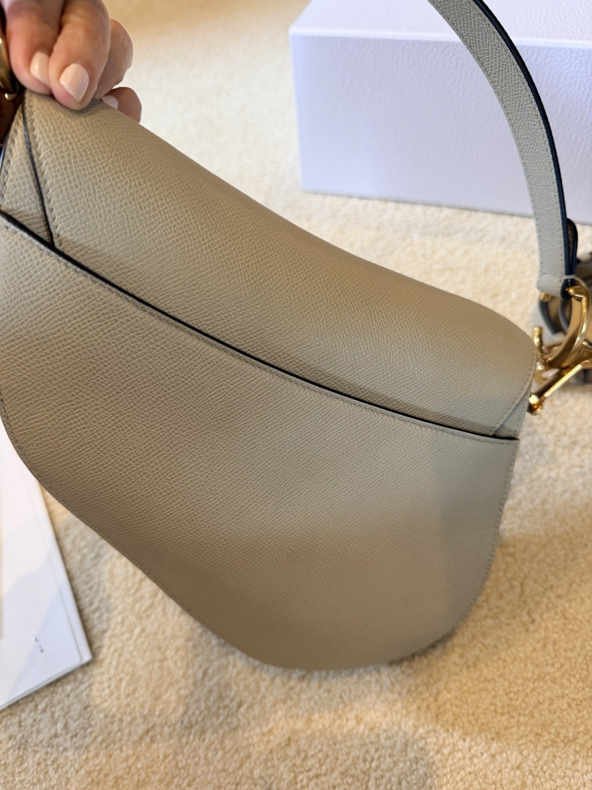 Dior Saddle Bag Medium Calfskin Leather Taupe