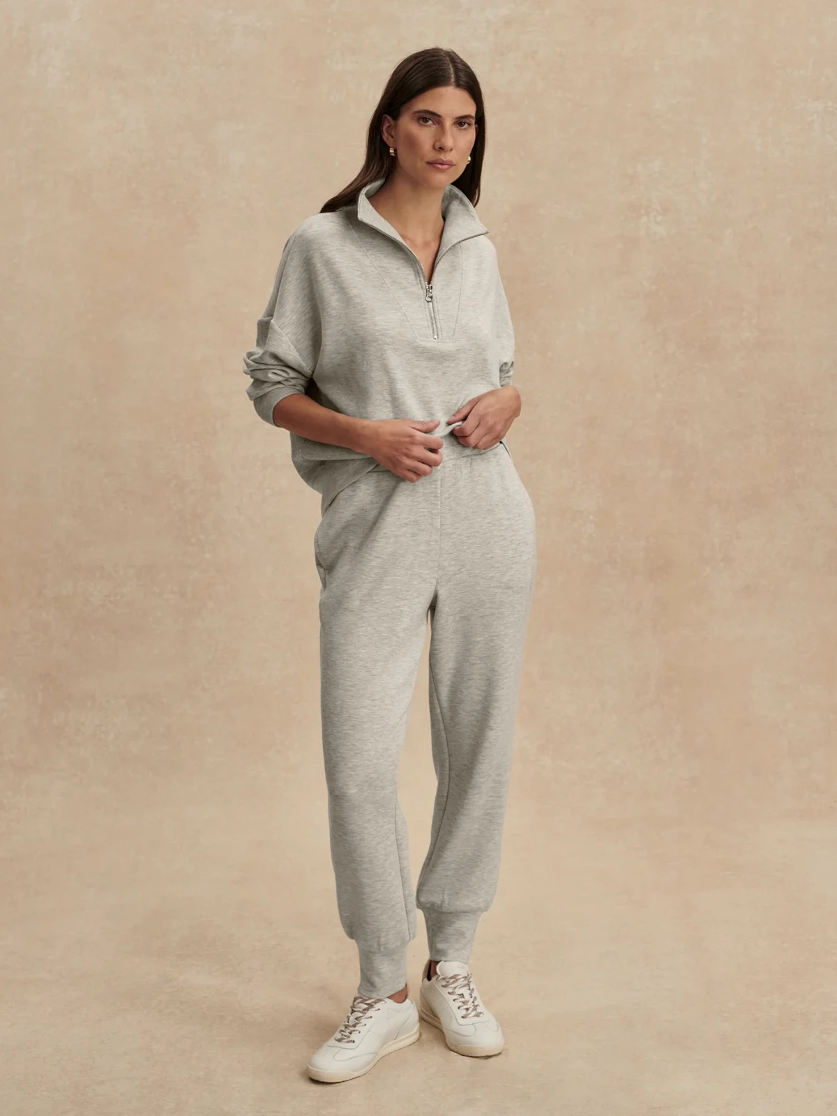 Varley The Slim Cuff Pant 27.5″ in Light Grey Marl, Size X-Small