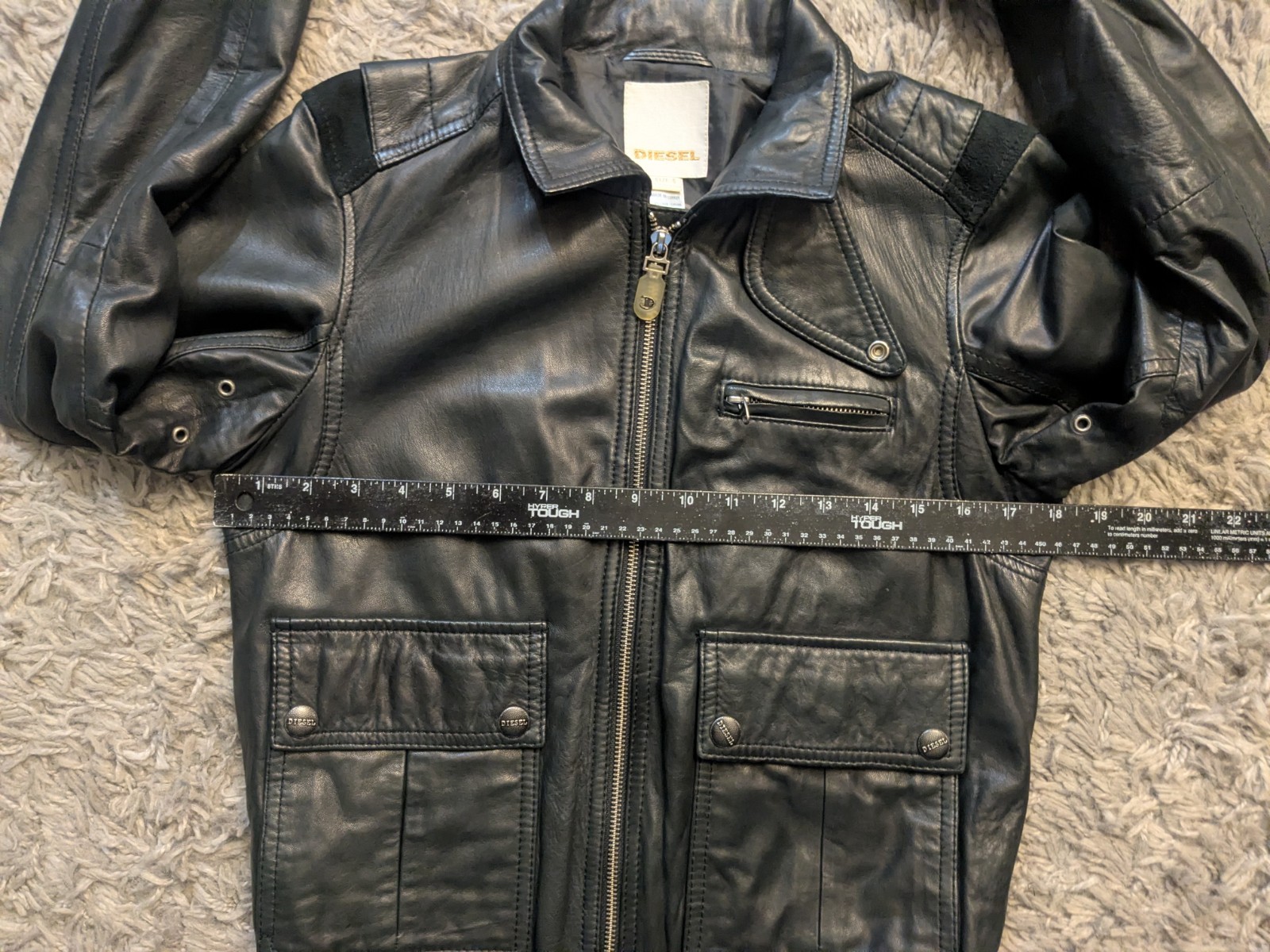 Diesel Soft Lambskin Leather Jacket Sz S