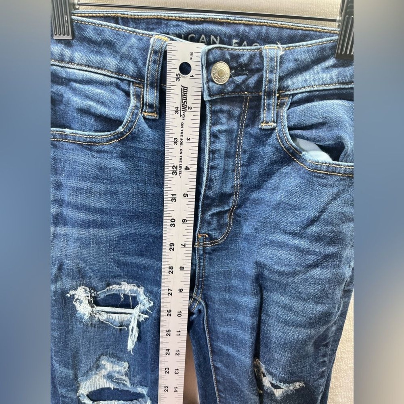 American Eagle Super Hi-Rise Jegging Jeans Womens 00 Super Stretch Denim 2199