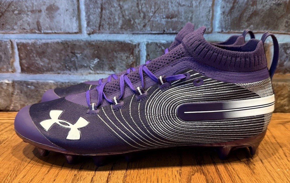 Men’s Size 12.5 Under Armour Spotlight MC Purple Football Cleats (3021418-501)