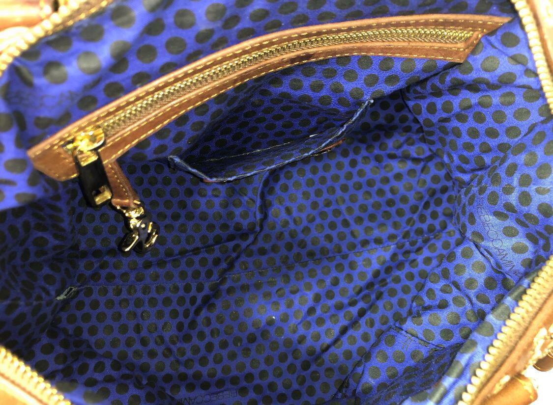 REBECCA MINKOFF Gold Tone Grommet-Embellished M.A.B. Bag In Brown Leather