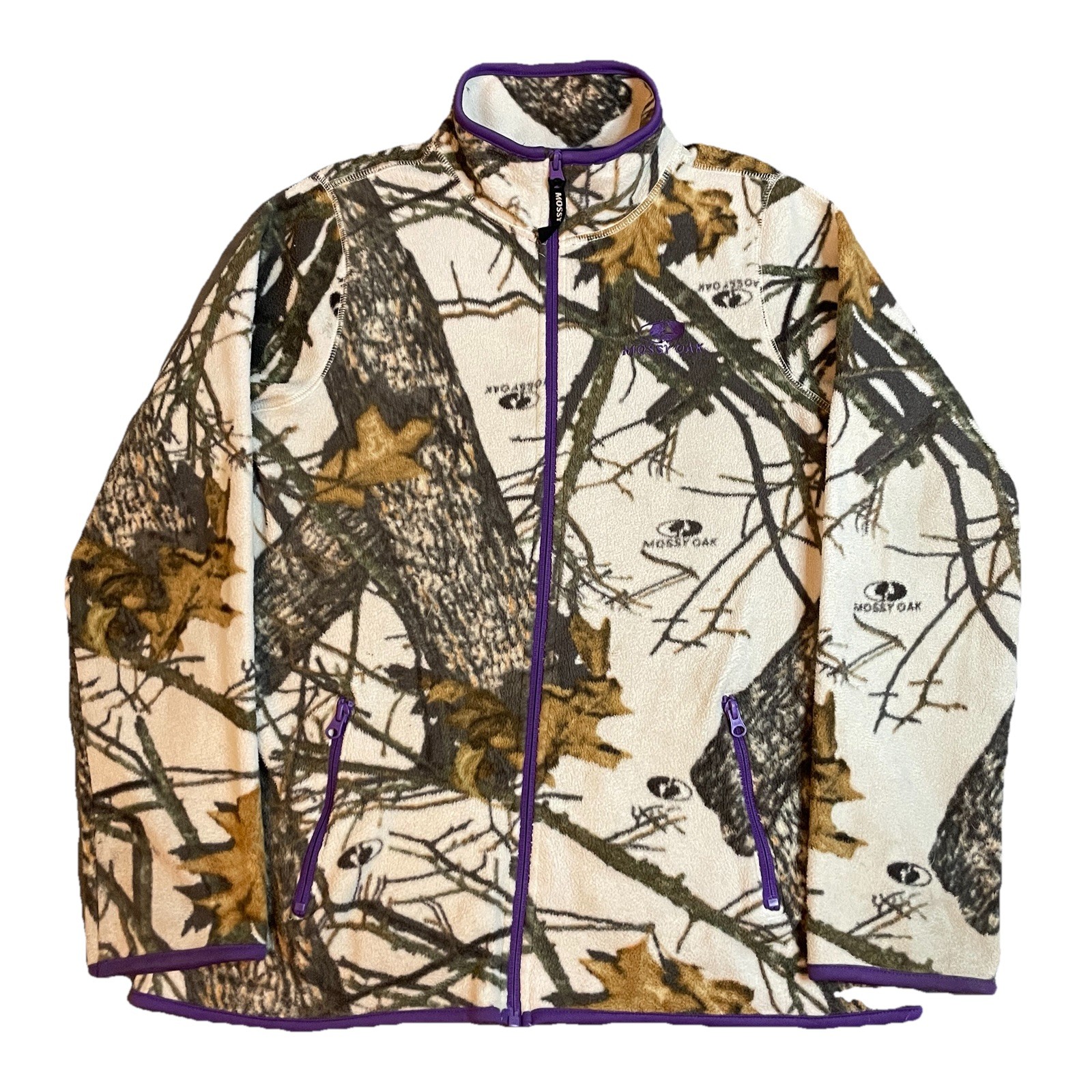 Mossy Oak Camouflage Fleece Zip Up Sweatshirt Women’s M Camo Purple Hunting Gear