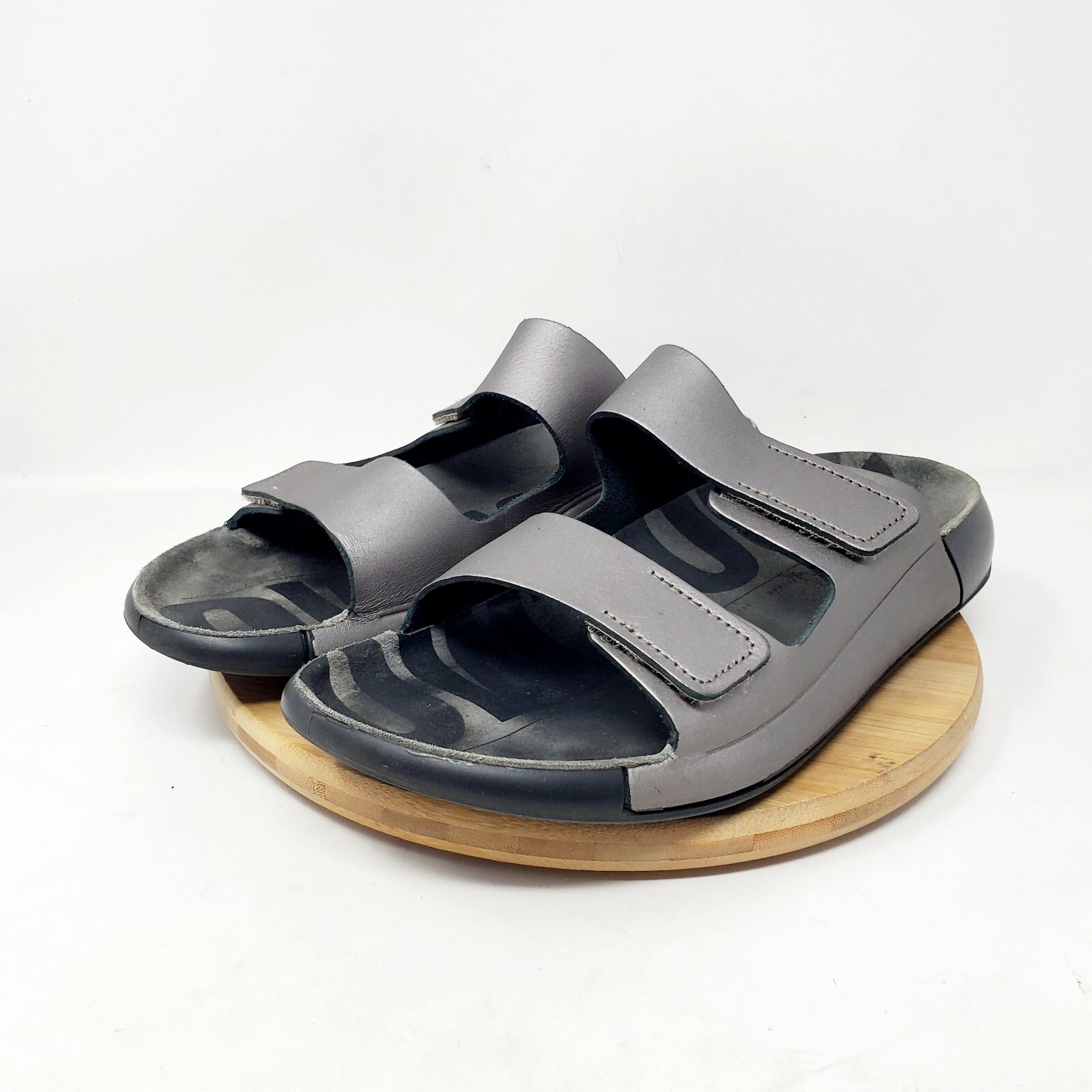 Ecco 2nd Cozmo Sandals Womens 41 Walking Comfort Silver Slide Straps Shoes
