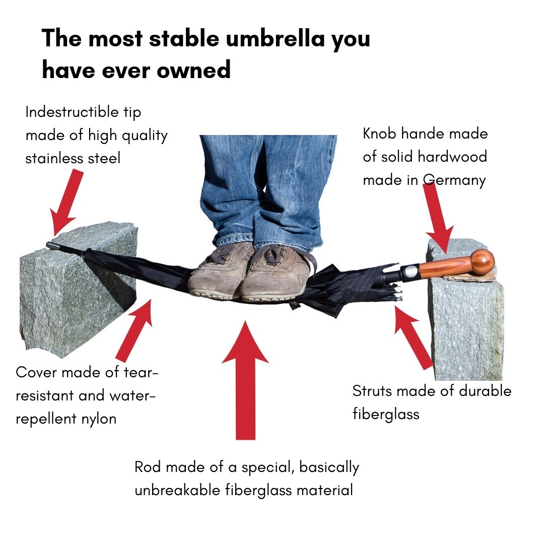 Security umbrella and selfdefense umbrella black J handle with tiny scratches XL